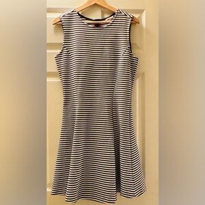 Tommy Hilfiger Denim Navy & White Striped Fit Flare Dress M no stains or holes.